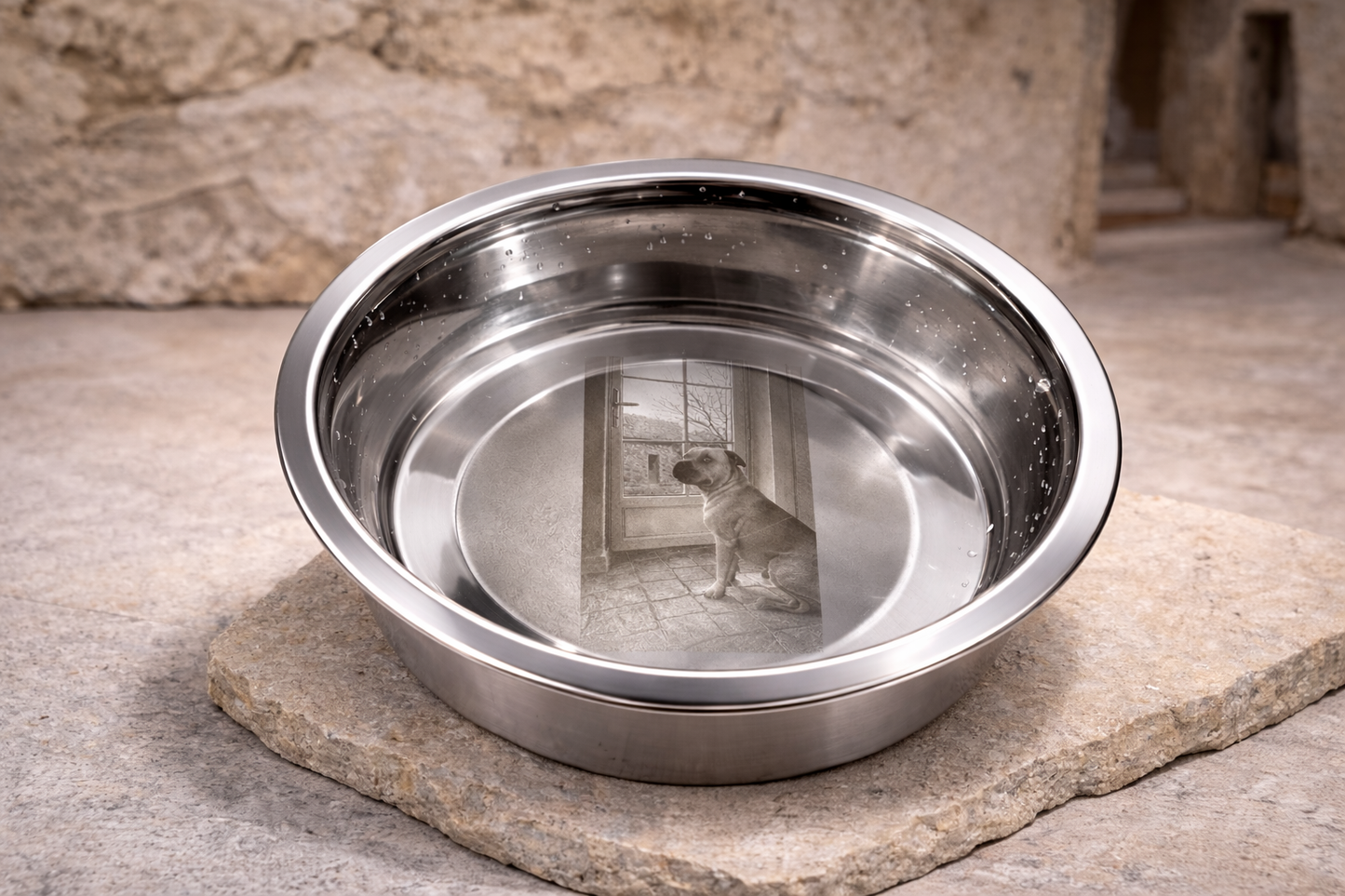 Gamelle personnalisée pour chien ou chat – Photo gravée & prénom