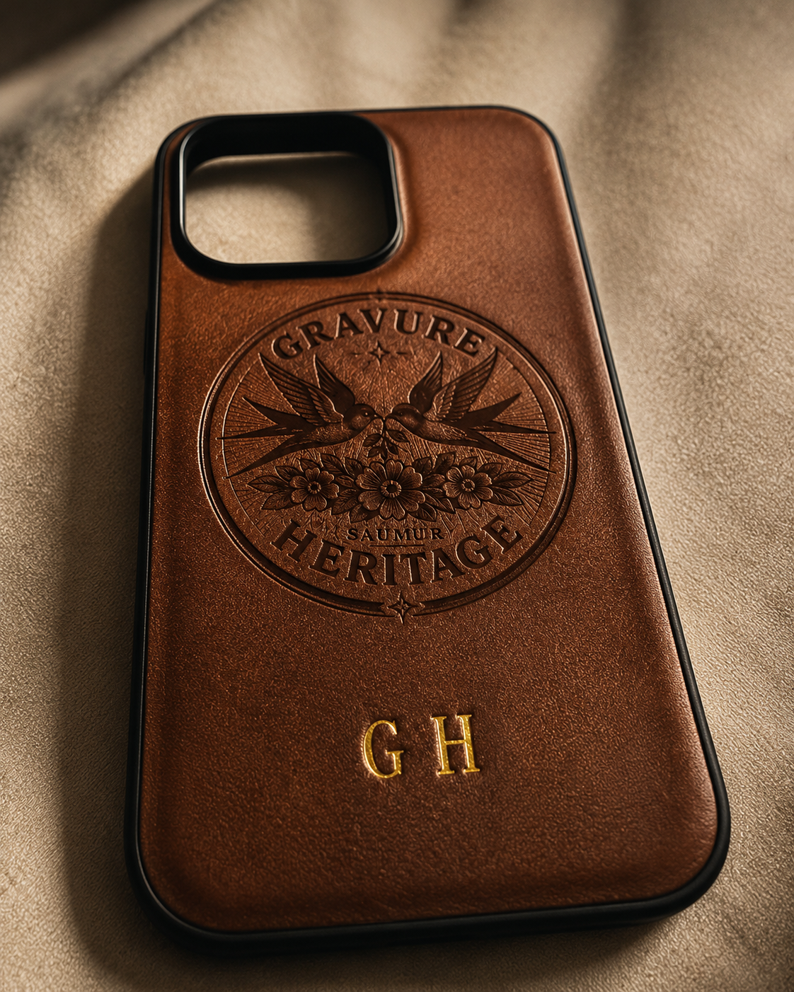Coque en cuir personnalisée – Gravure laser sur mesure