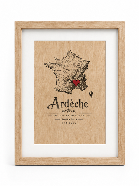 Cadre Souvenirs de Vacances connecté – Gravure personnalisée & NFC